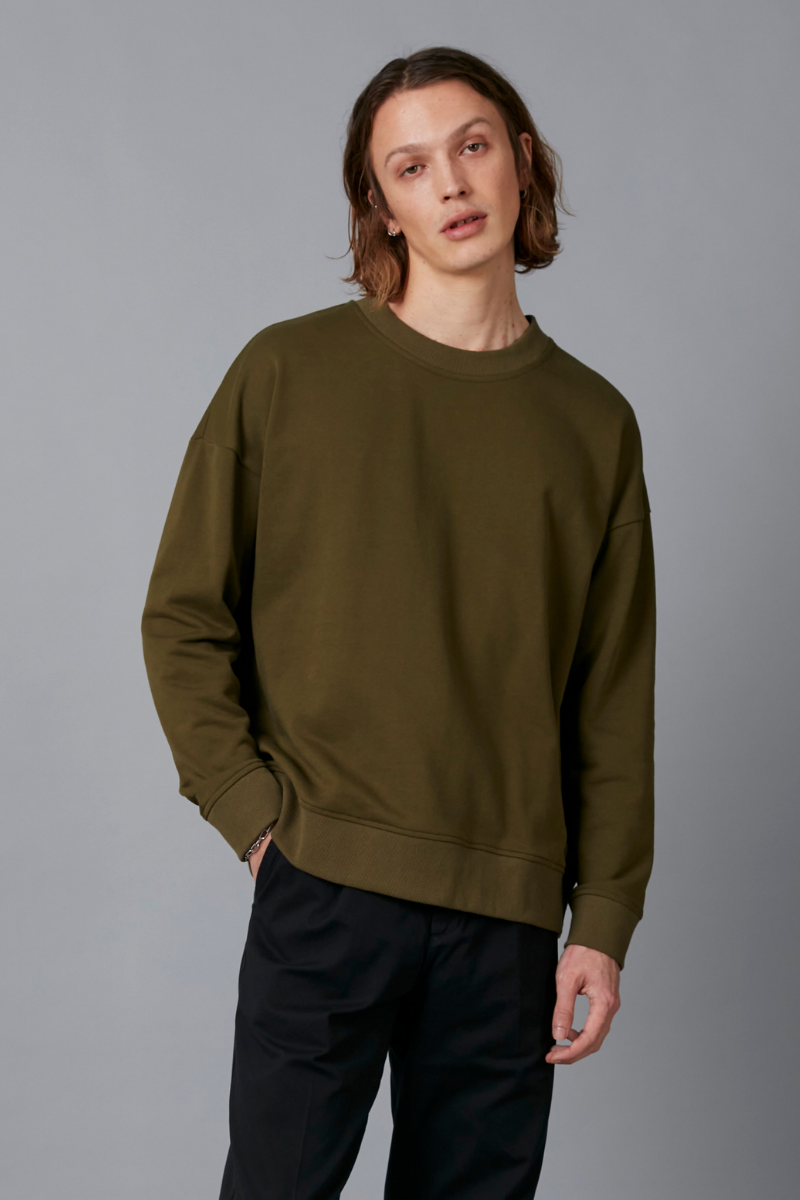 KHAKI COTTON SWEATSHIRT