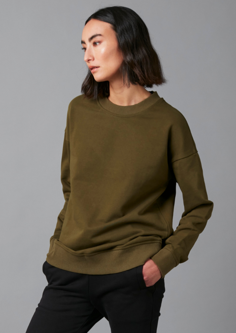 KHAKI COTTON SWEATSHIRT