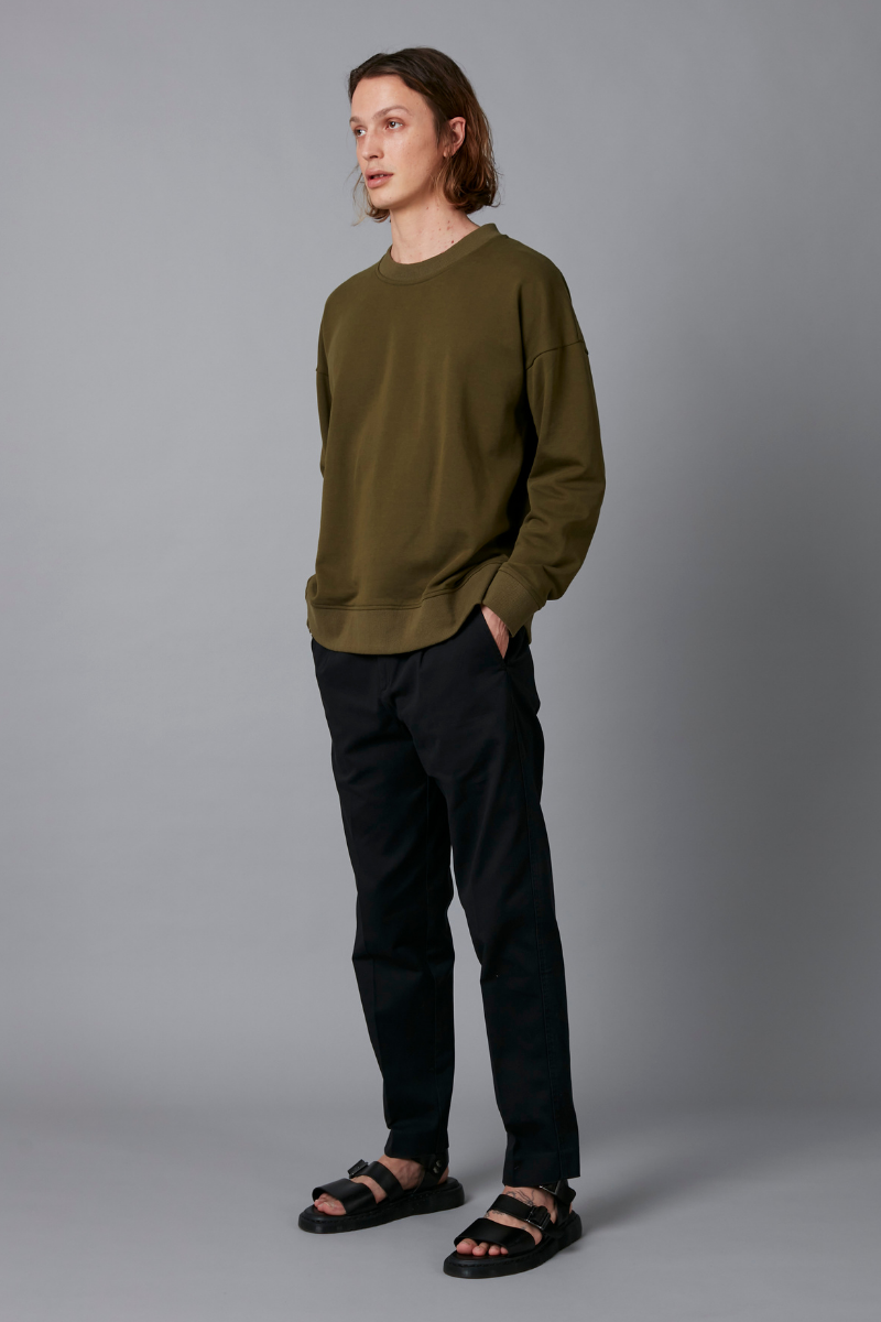 KHAKI COTTON SWEATSHIRT