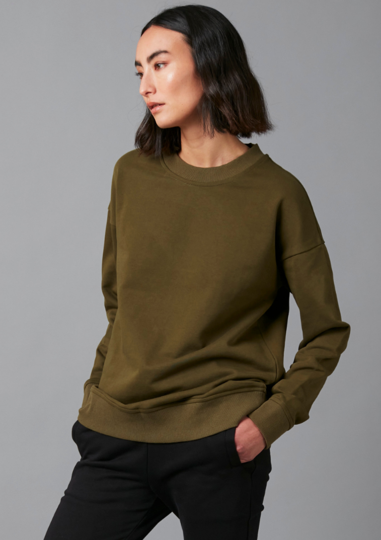 KHAKI COTTON SWEATSHIRT