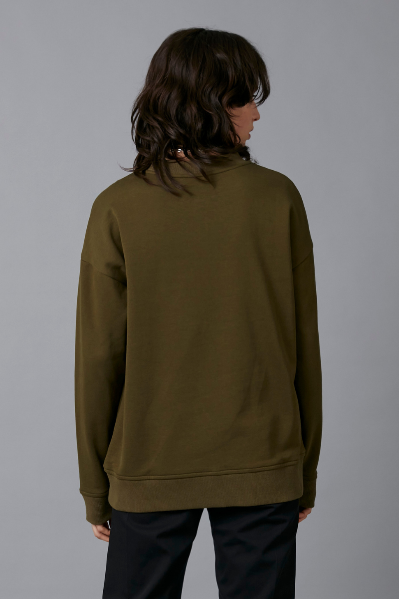 KHAKI COTTON SWEATSHIRT