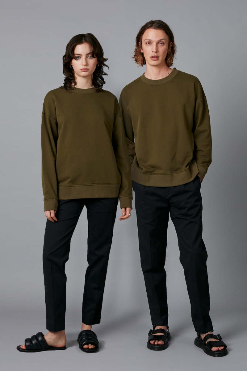 KHAKI COTTON SWEATSHIRT