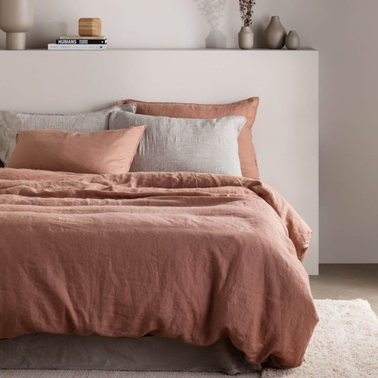 French Linen Duvet Cover Set  | Clay