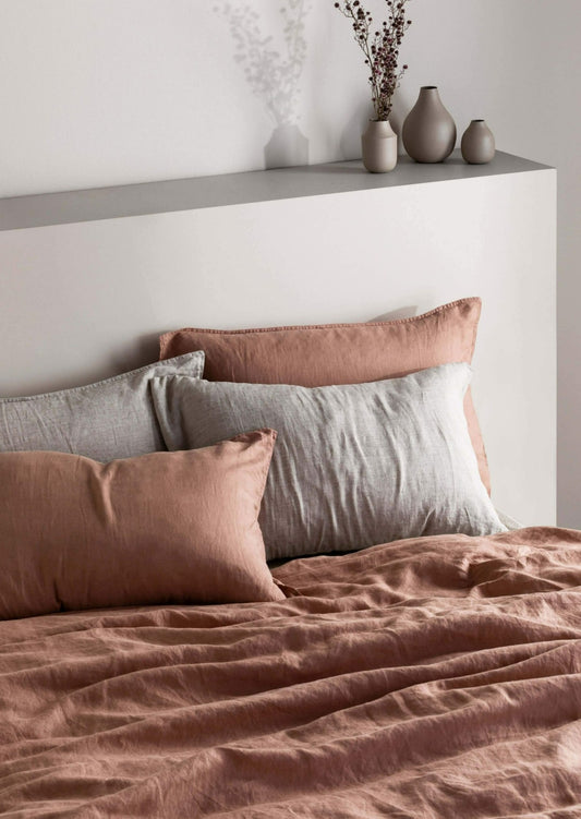 French Linen Duvet Cover Set  | Clay