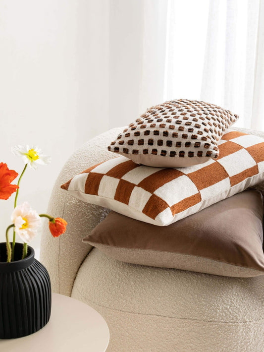 Checkers Cushion | Tobacco