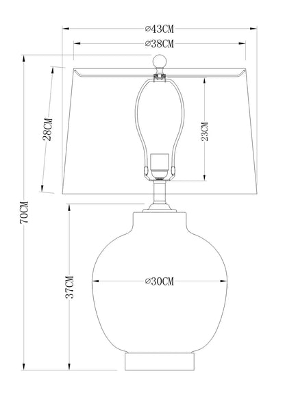 Glass Bubble Lamp with White Shade