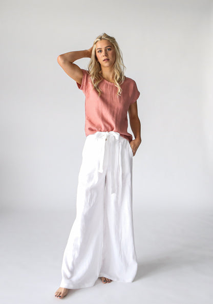 Linen T-Shirt | Pink