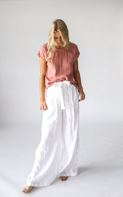 Linen T-Shirt | Pink