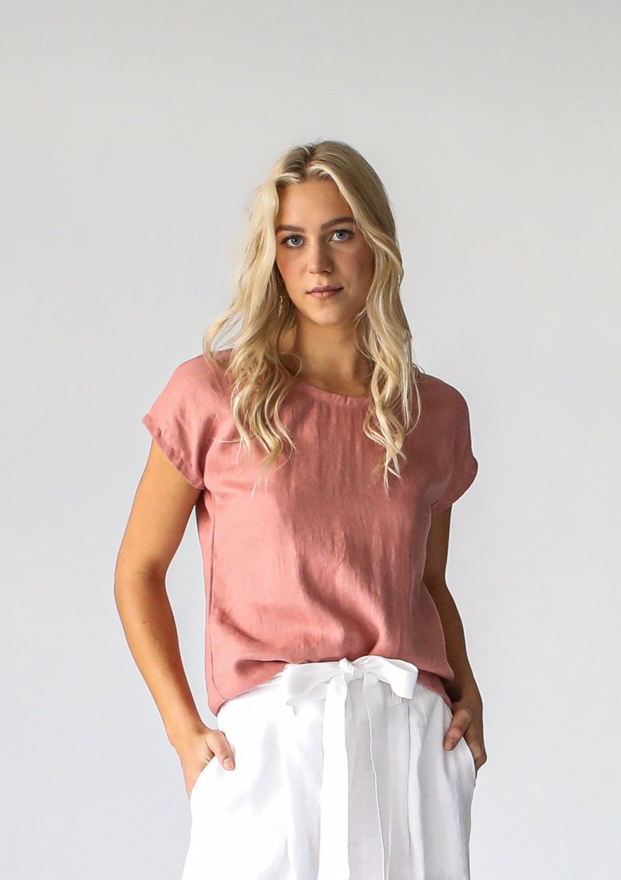 Linen T-Shirt | Pink
