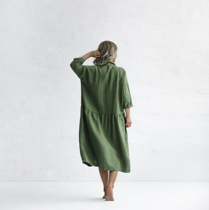 Oversized Linen Dress | Olive