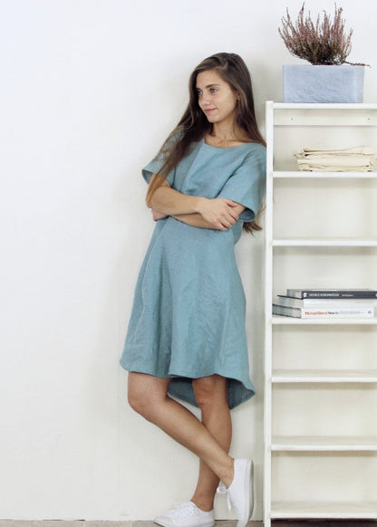 Ema Linen Dress | Sea Foam
