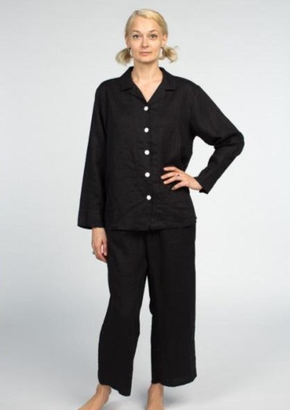 Linen Pajamas | Black | Uni-sex