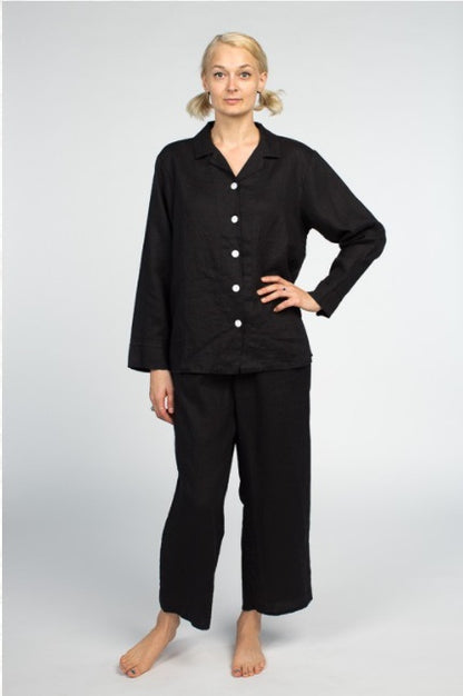 Linen Pajamas | Black | Uni-sex