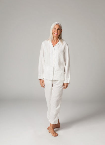 Stonewashed Linen Pajamas | White