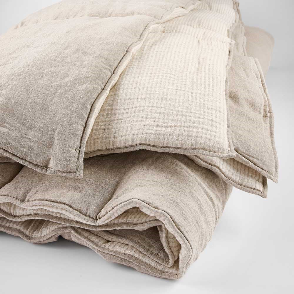 Reversible Linen Quilt | Natural