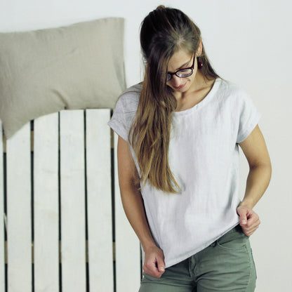 Linen T-Shirt | Light Grey