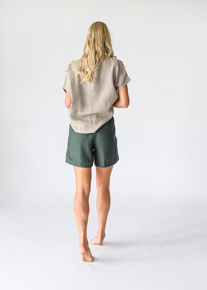 Sage Linen Top | Natural