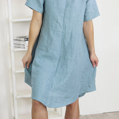 Ema Linen Dress | Sea Foam