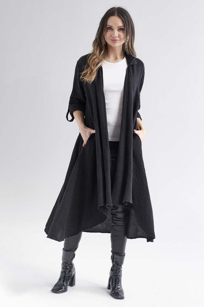 The Linen Coat | Black