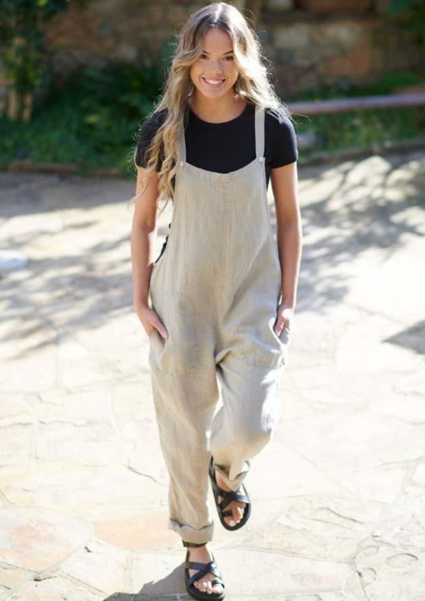 Linen Overalls | Natural – The Foxes Den