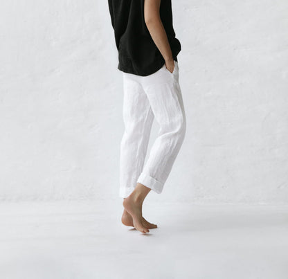 Taki Linen Pants | White