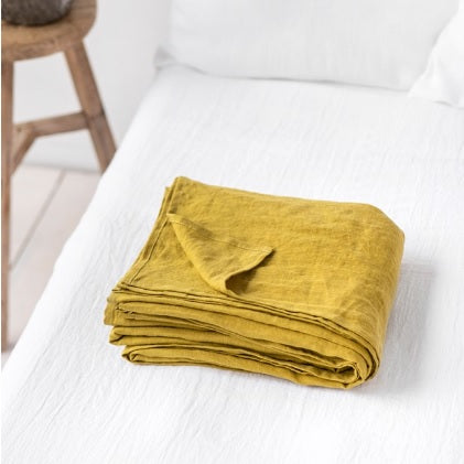 Mustard Linen Flat Sheet | Oeko-Tex® certified