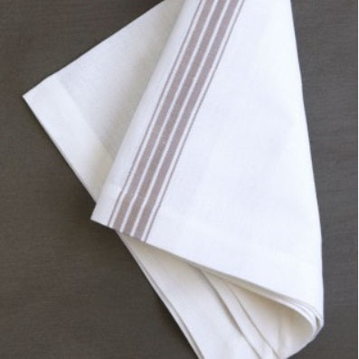 Provincial Napkin | White & Taupe