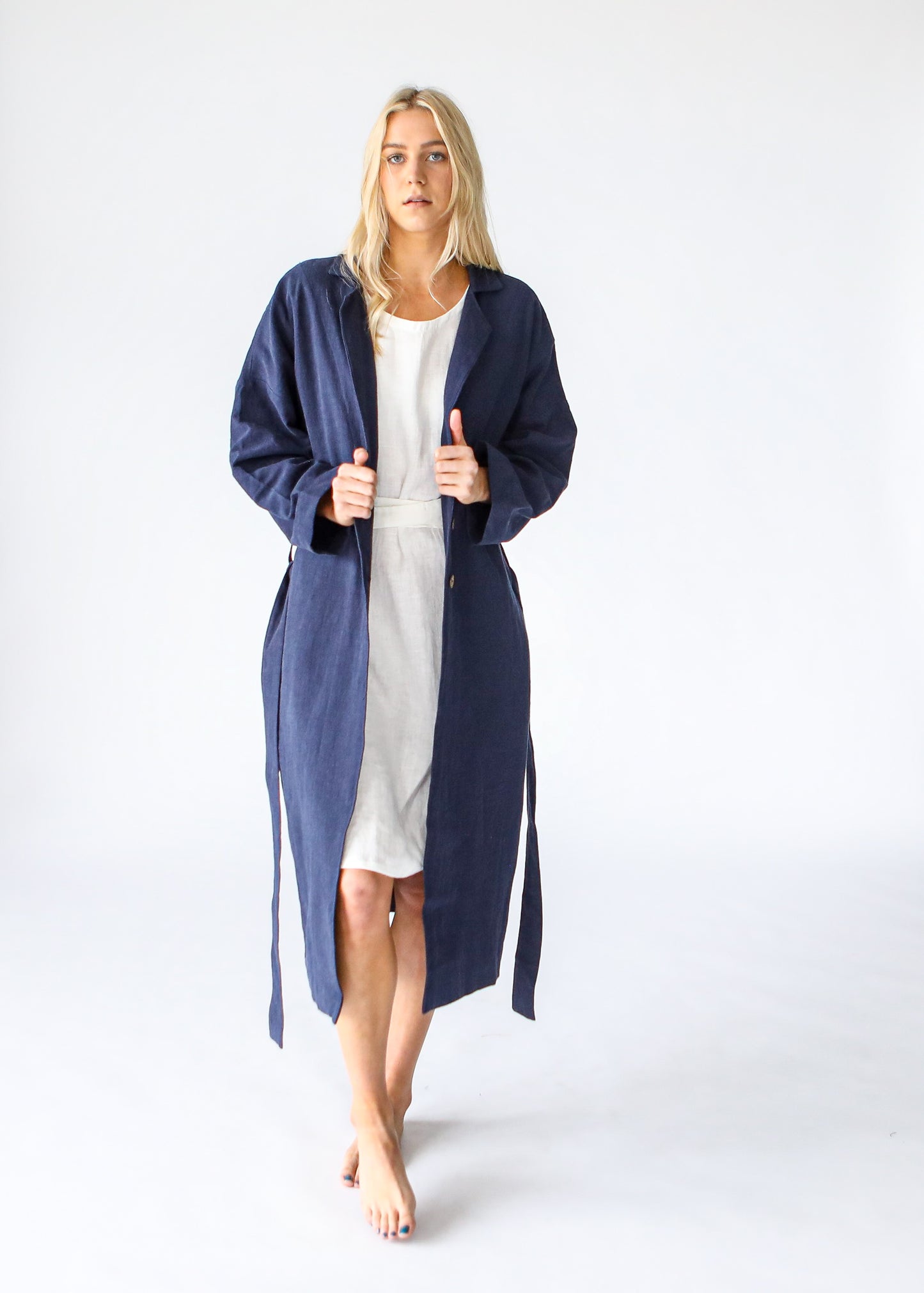 Heavy Linen Coat | Ink