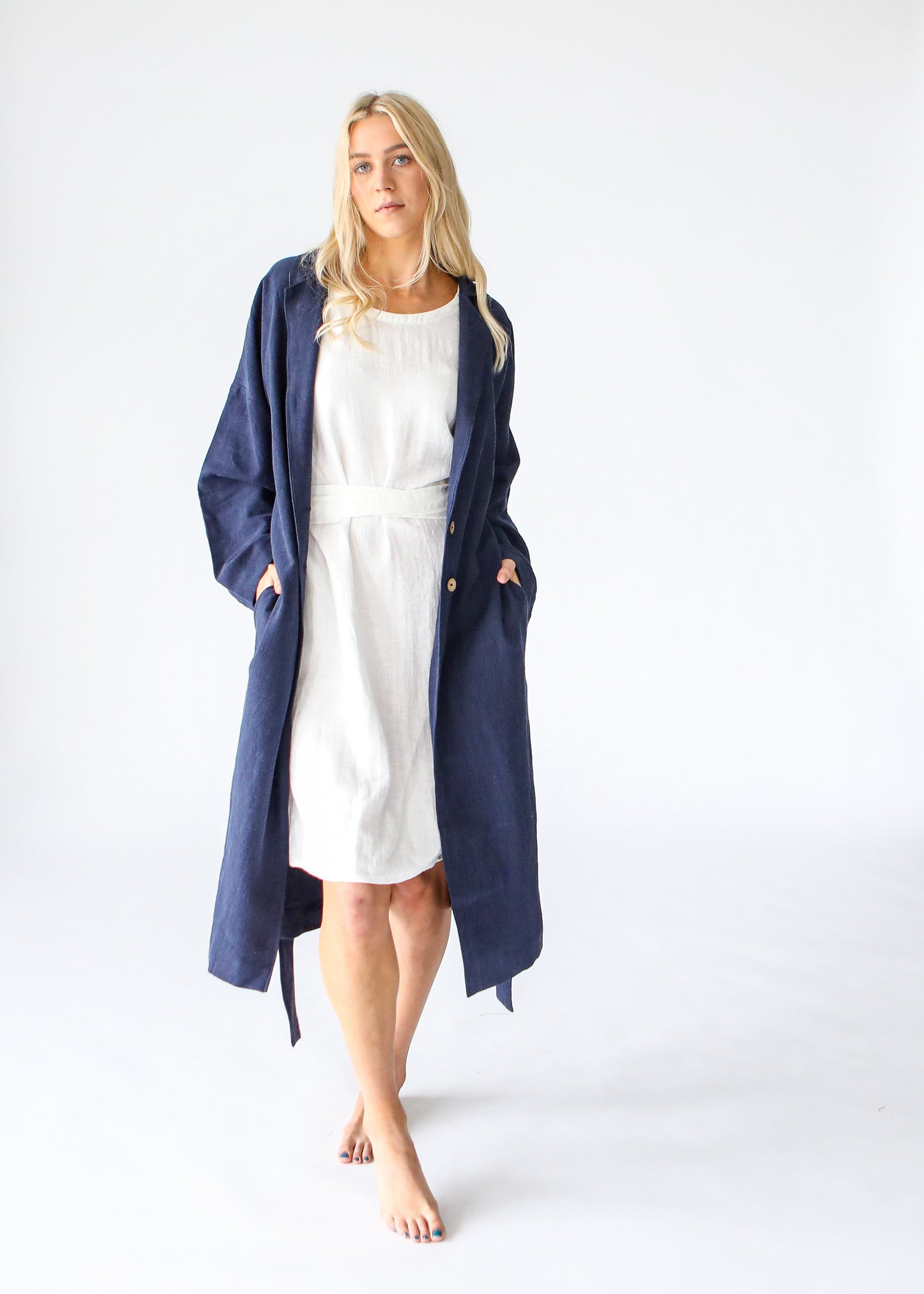 Heavy Linen Coat | Ink