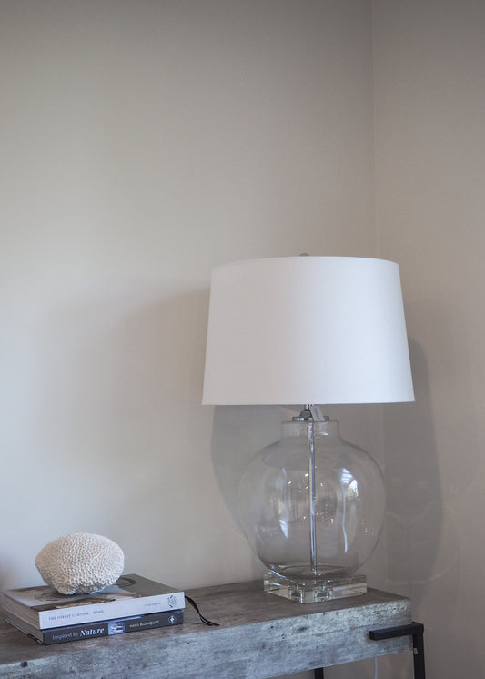 Glass Bubble Lamp with White Shade