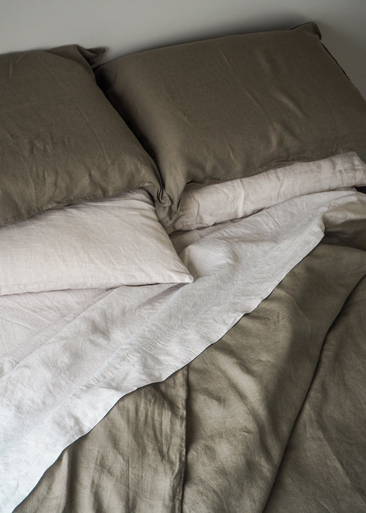 Linen Duvet Cover Set | Olive