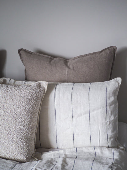 French Linen Duvet Cover | Charcoal Stripe -  OEKO-TEX certified