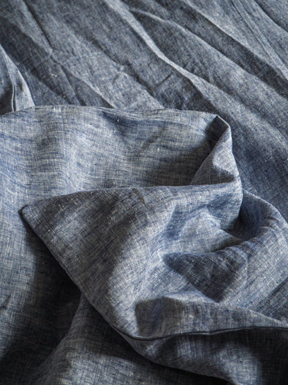 Linen Duvet Cover Set | Blue Marl | Made In New Zealand