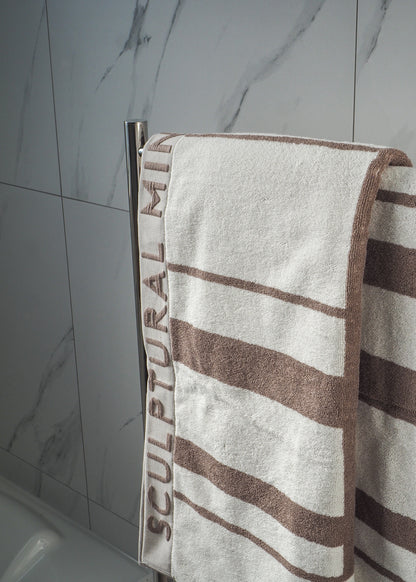 Minimal Bath Sheet | Latte/Off White