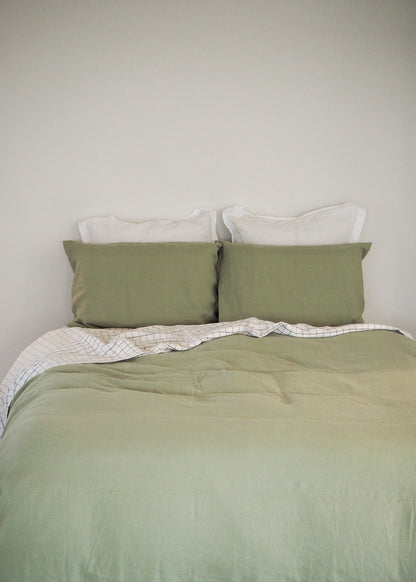 Pistachio Linen Duvet cover Set