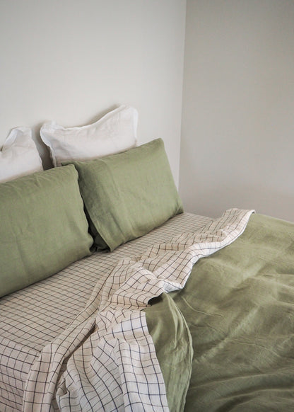 Pistachio Linen Duvet cover Set