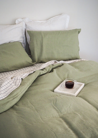 Pistachio Linen Duvet cover Set