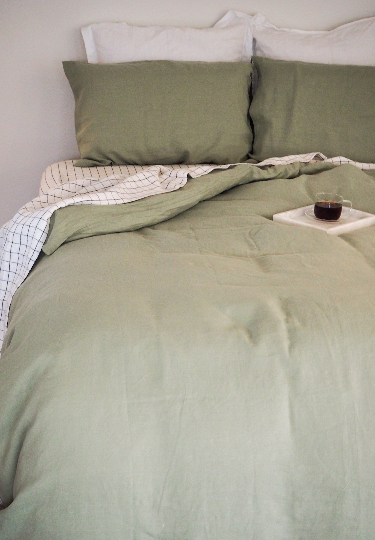 Pistachio Linen Duvet cover Set