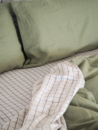 Grid Linen Sheet Set | Oeko-Tex® certified