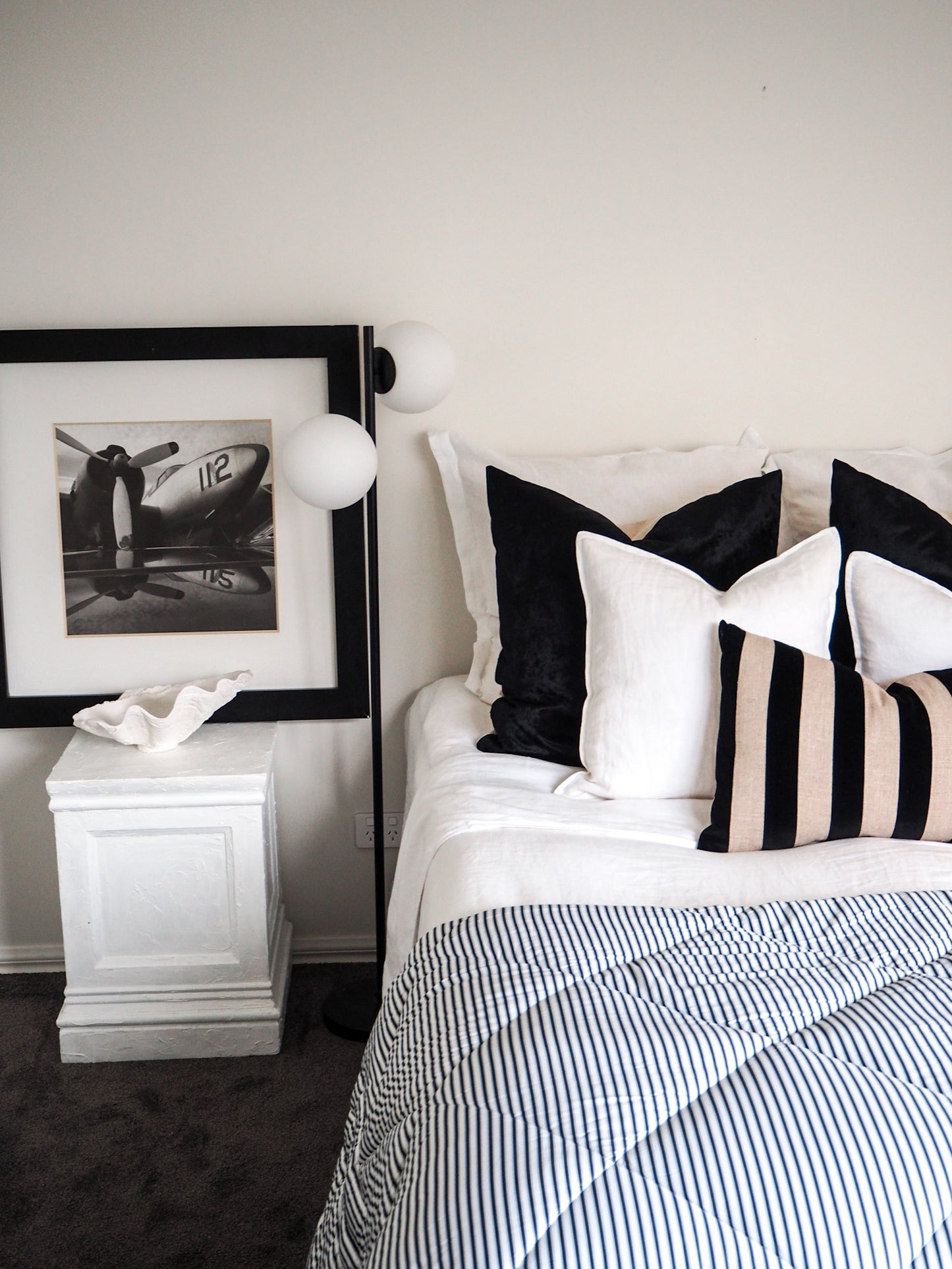 Black and White Ticking Comforter