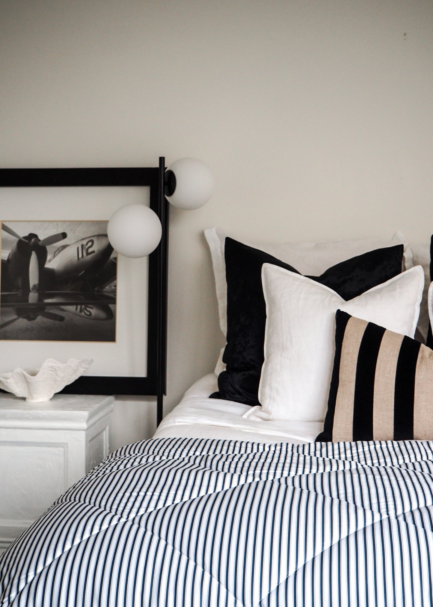 Black and White Ticking Comforter