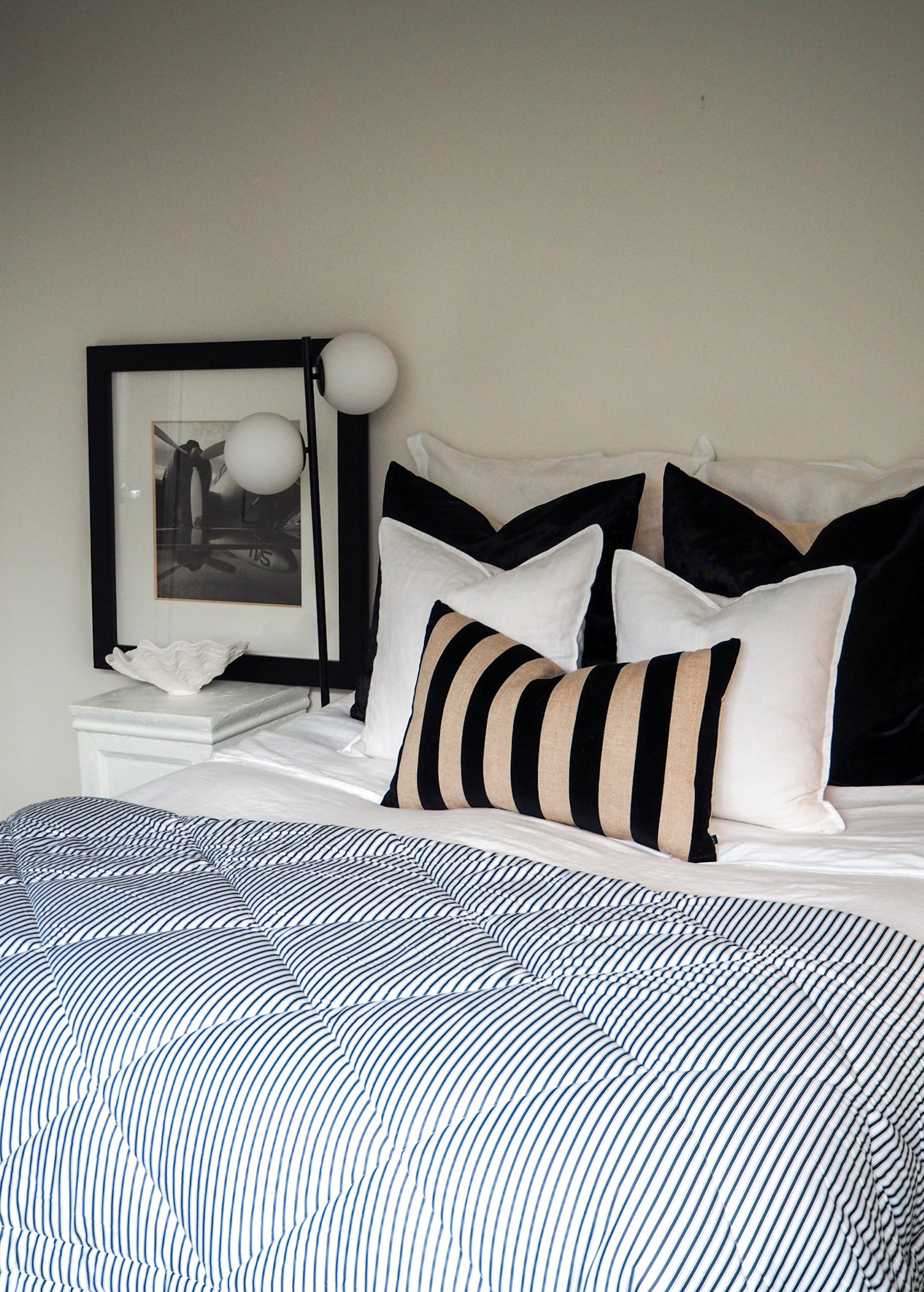 Black and White Ticking Comforter