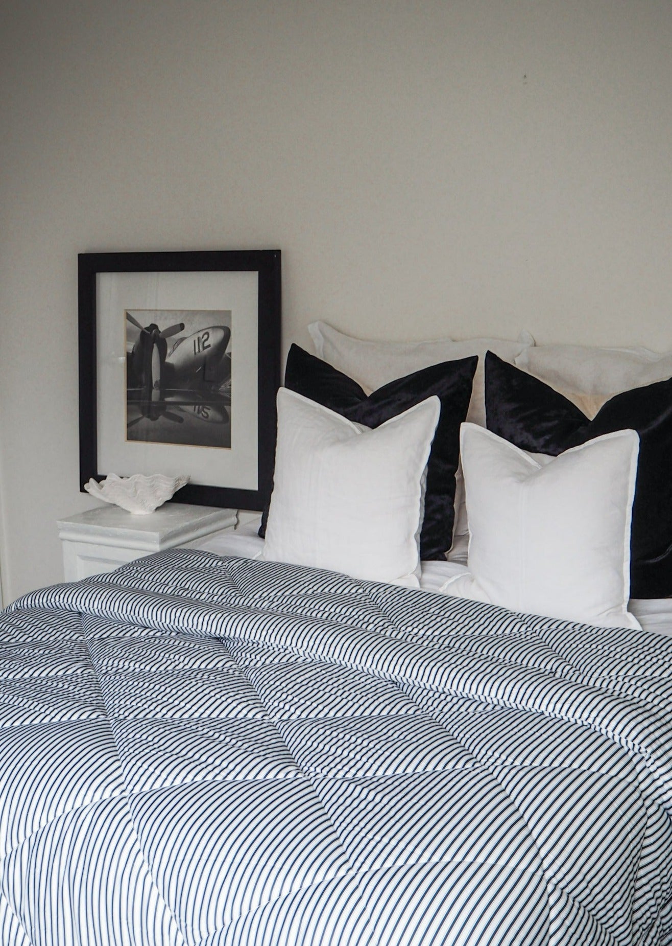 Black and White Ticking Comforter