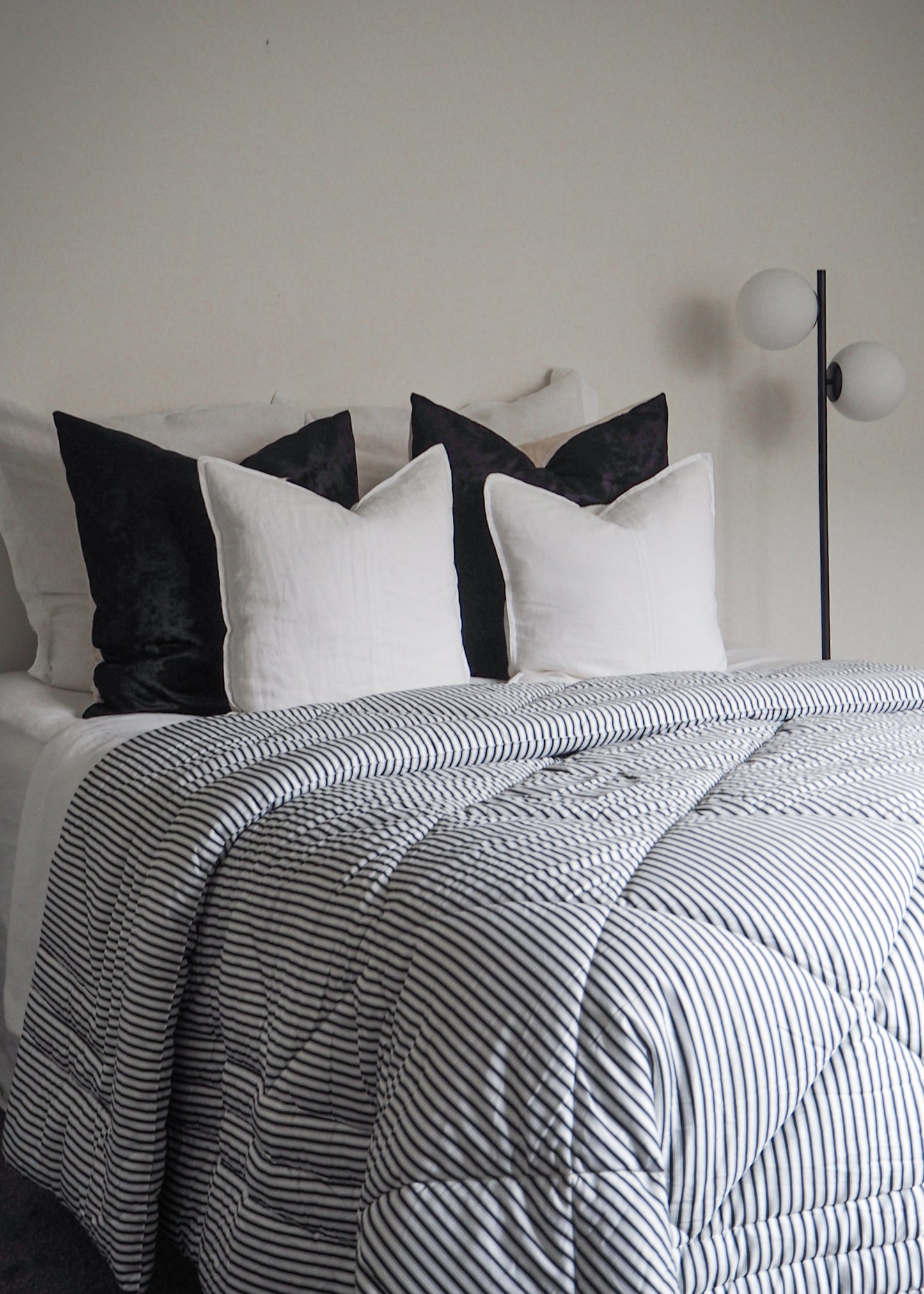 Black and White Ticking Comforter