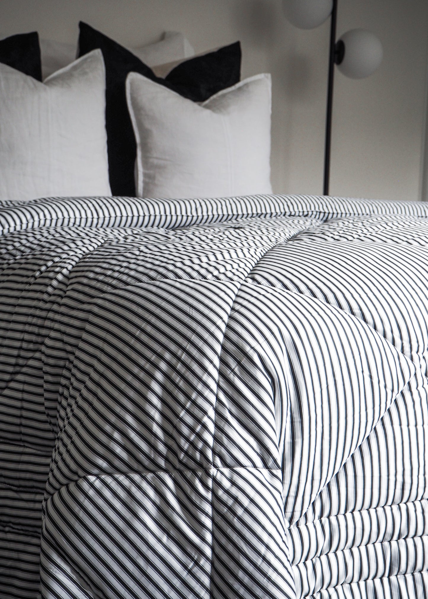 Black and White Ticking Comforter