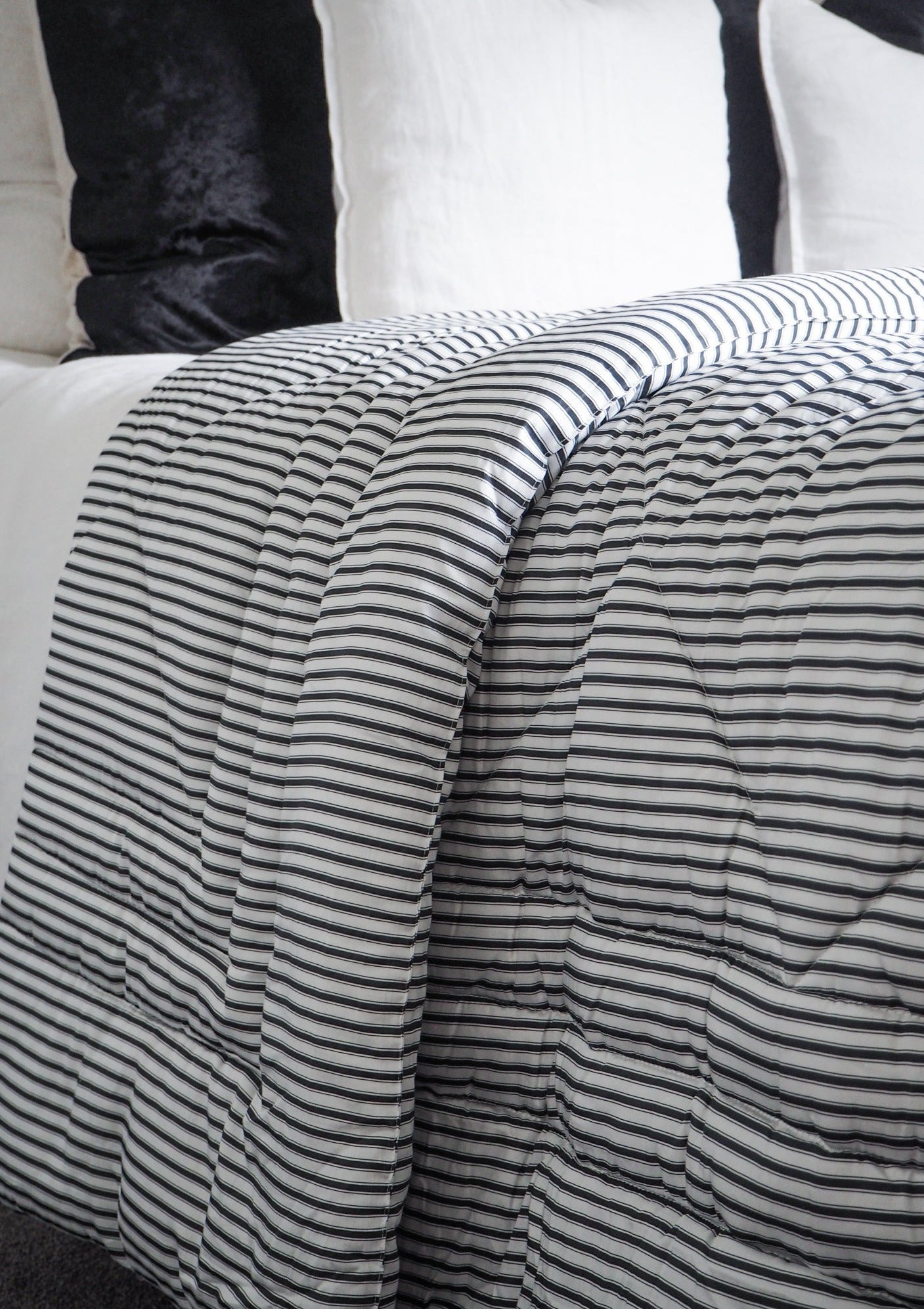 Black and White Ticking Comforter