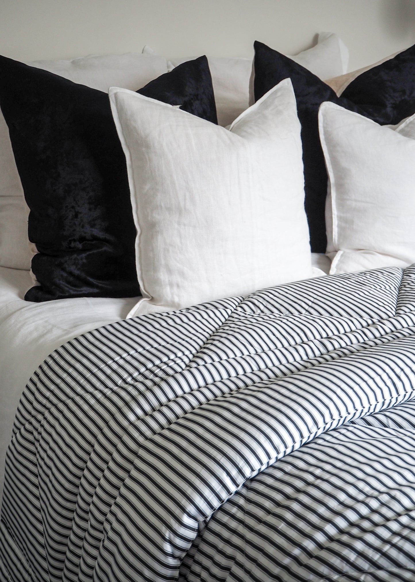 Black and White Ticking Comforter