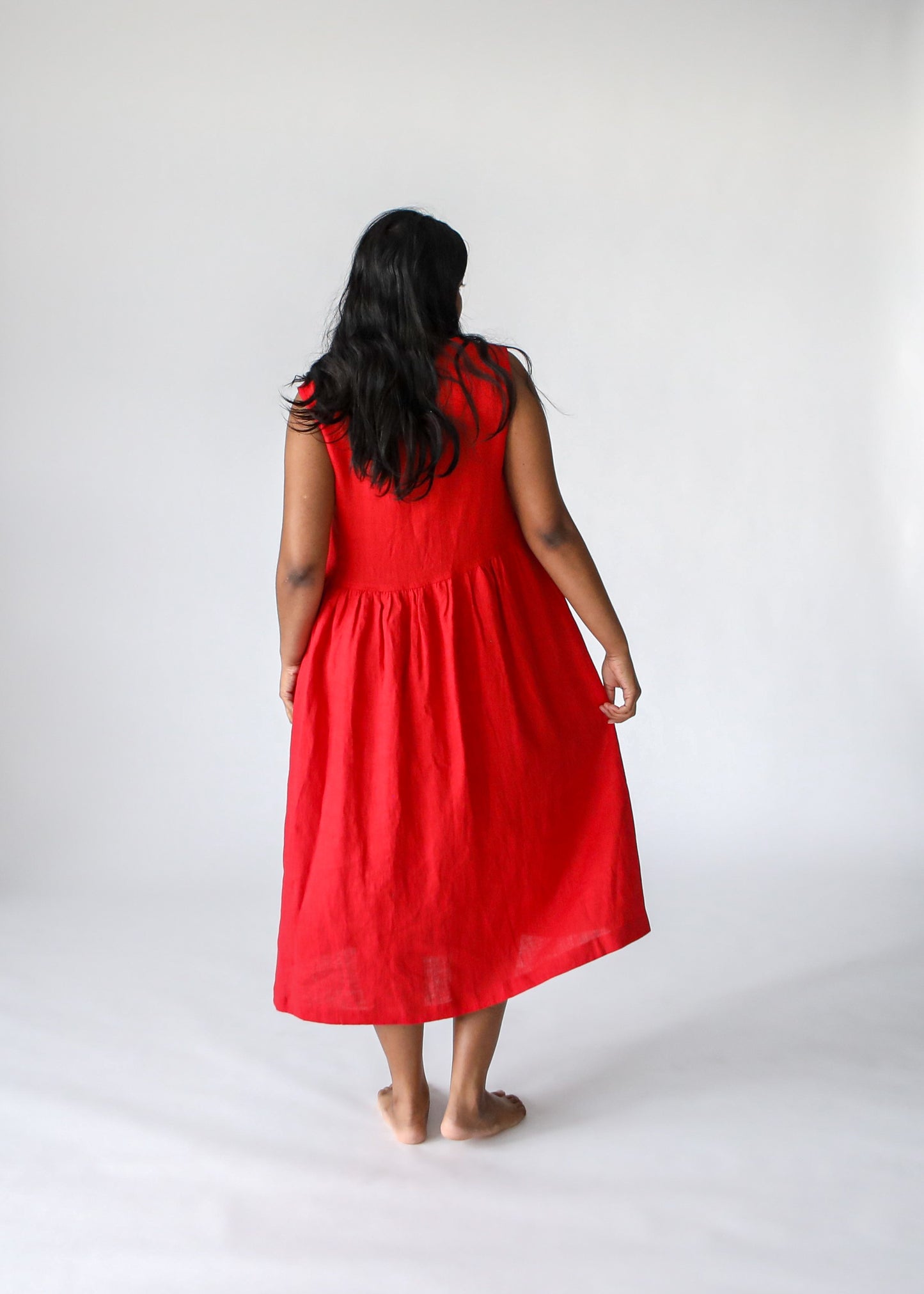 Asti Linen Dress | Red