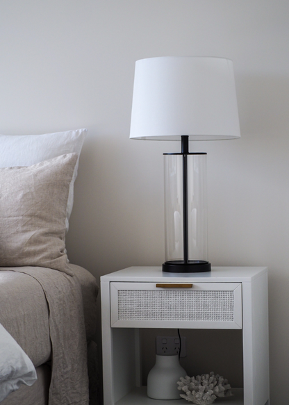 Bendigo Glass Table Lamp | White Shade