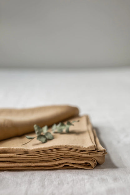 Sand Linen Flat Sheet  | Made in Europe